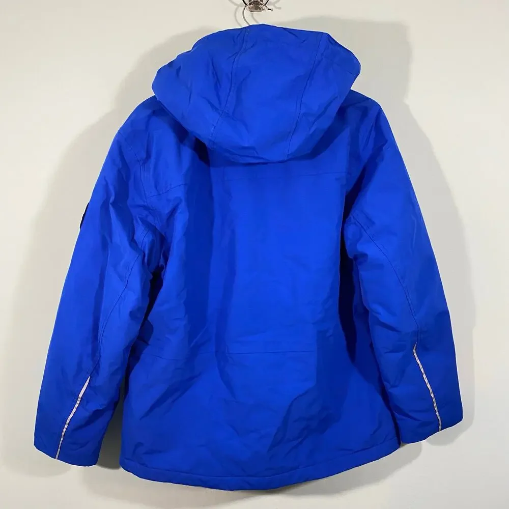 Lands' End Youth Blue Fleece Lined Nylon Squall Jacket Size M (10-12)